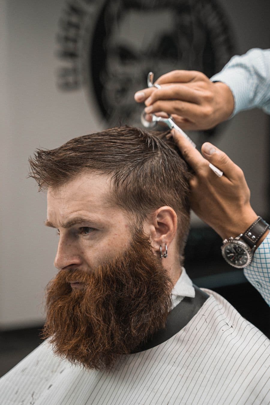 Stock photo: scissor cut and beard detail